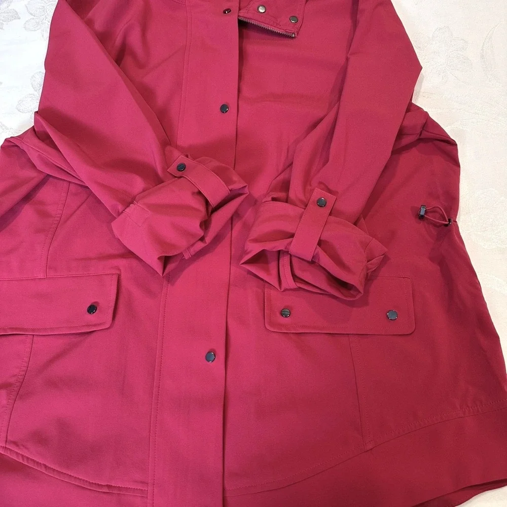 Chico's Size-L (2)Jacket‎  Pink Zip Front Pockets Lightweight Preppy
